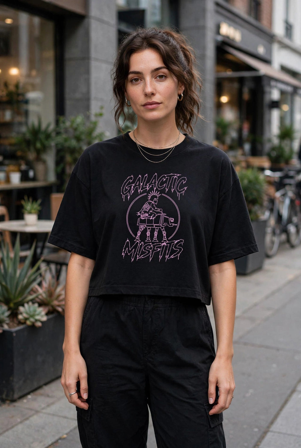 Galactic Misfits - Dual Print Cropped Boxy Tee